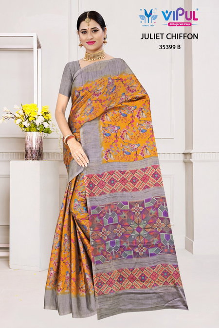 Juliet Chiffon 35399 A To D By Vipul Online Printed Chiffon Saree Wholesale 